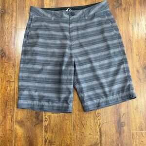 Striped Gray Quick Silver Men's Board Shorts/Quick-Dry Swim Trunks